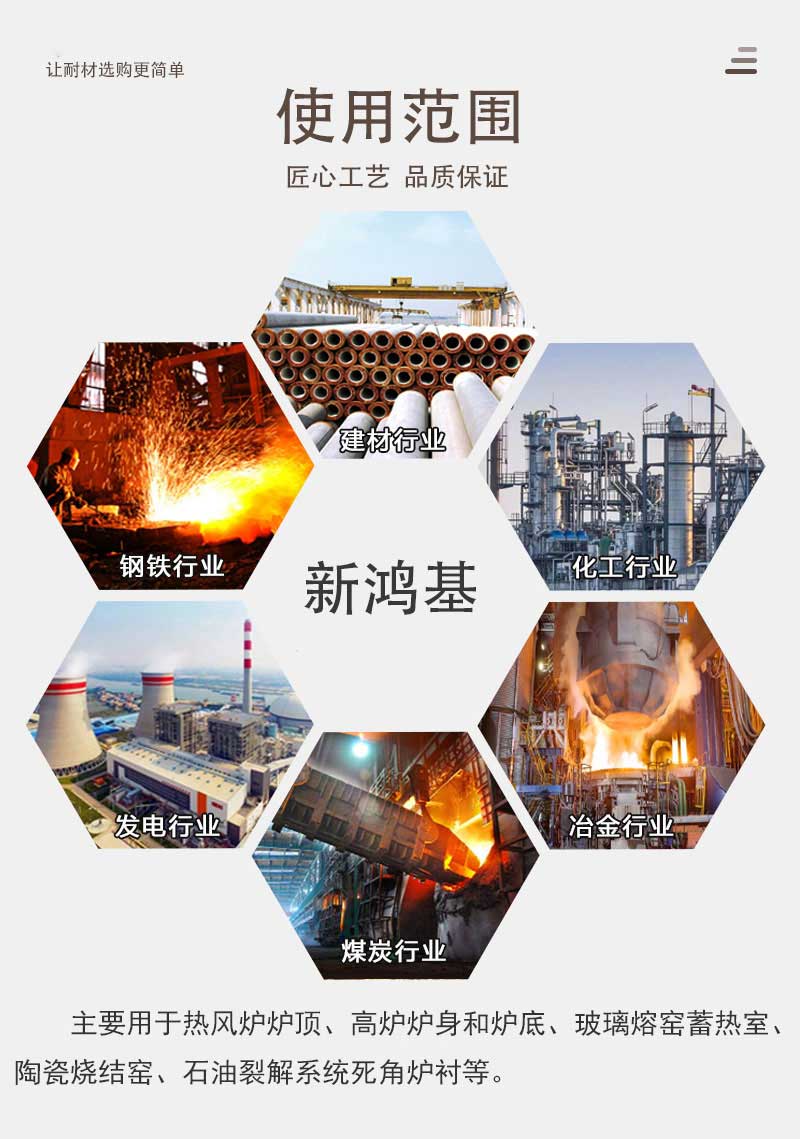 高温莫来石砖适用范围