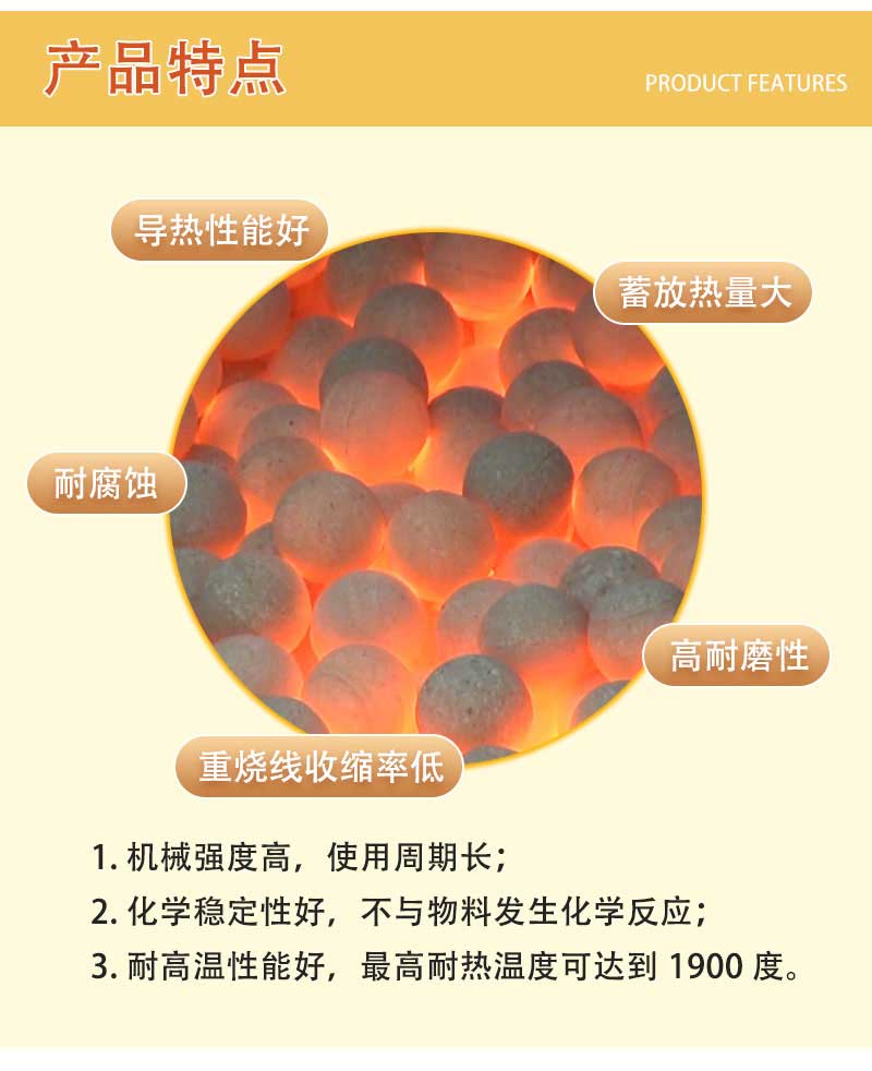 加热炉耐火球产品特点