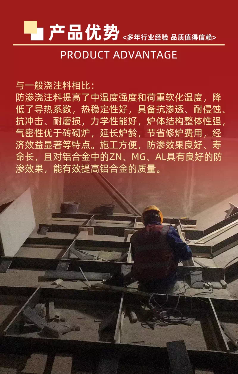 防渗浇注料产品优势